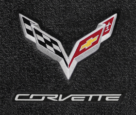 819290-1 Cross Flags With Corvette Silver (App) コルベットフロアマット