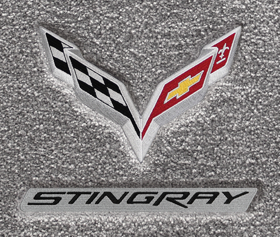 8191290-4 Cross Flags With Stingray Black (App) コルベットフロアマット